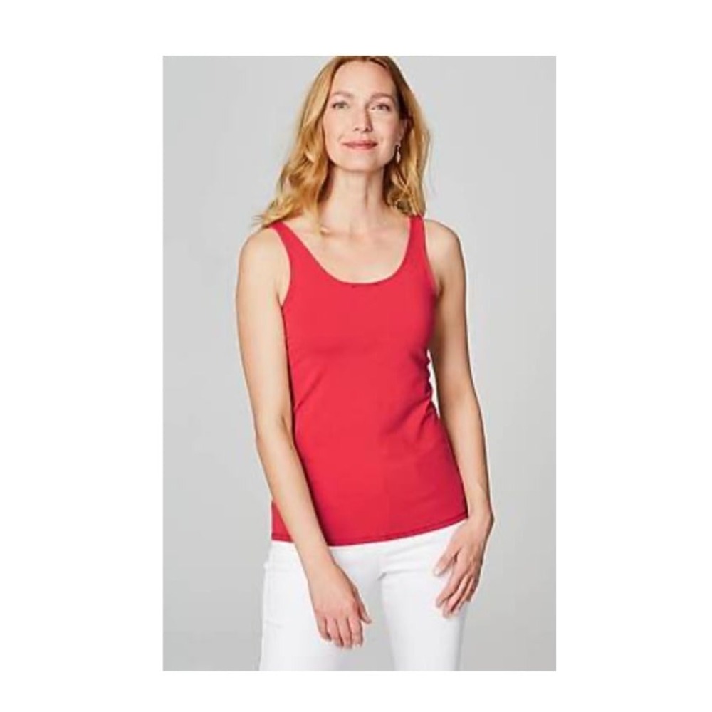 NWT j jill women's reversible tank - geranium red - size XS